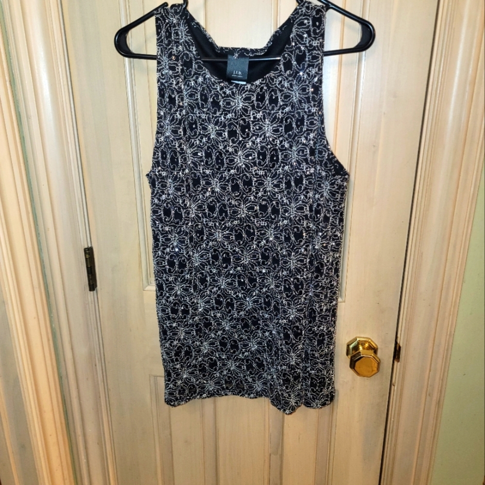 Womens Plus Sz 1X YSK NWOT Vintage Black Silver With Rhinestones J.T.B.